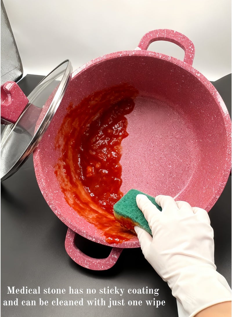 أم جاي سي طنجرة طهي بطيء، طنجرة طهي بطيء غير لاصقة، بمقبضين، مناسبة لجميع أنواع المواقد، قطعة واحدة - Image 3